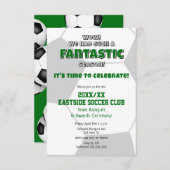 緑の灰色またはANYチームカラーのサッカーシーズン賞 招待状 (正面/裏面)