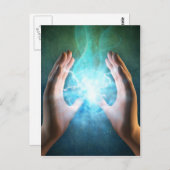 緑の炎の強力な癒しの手 ポストカード (正面/裏面)
