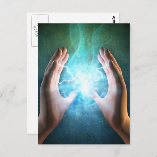 緑の炎の強力な癒しの手 ポストカード (正面/裏面)
