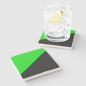 緑の無政府主義の国旗 ストーンコースター (横)