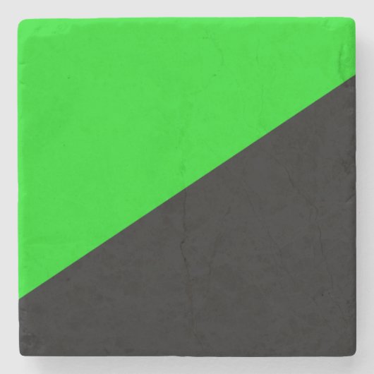 緑の無政府主義の国旗 ストーンコースター (正面)