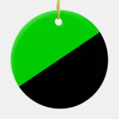 緑の無政府主義の国旗 セラミックオーナメント (裏面)