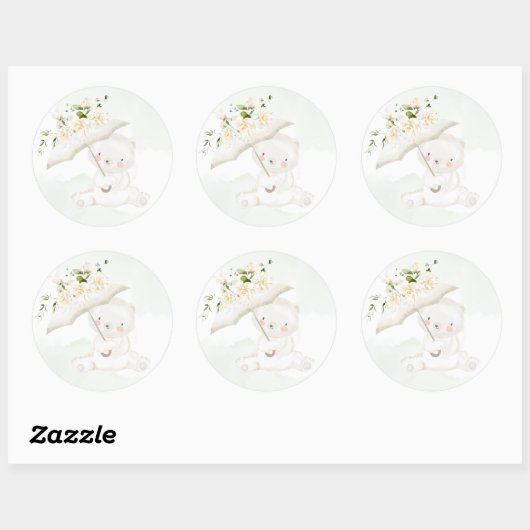 緑の熊のフローラ男女兼用の赤ちゃんシャワー ラウンドシール (シート)