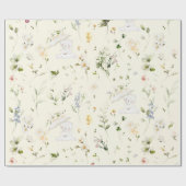 緑の熊のフローラ男女兼用の赤ちゃんシャワー ラッピングペーパー (フラット)