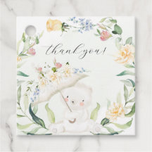 緑の熊の黄色男女兼用い赤ちゃんシャワー