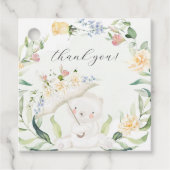 緑の熊の黄色男女兼用い赤ちゃんシャワー フェイバータグ (正面)