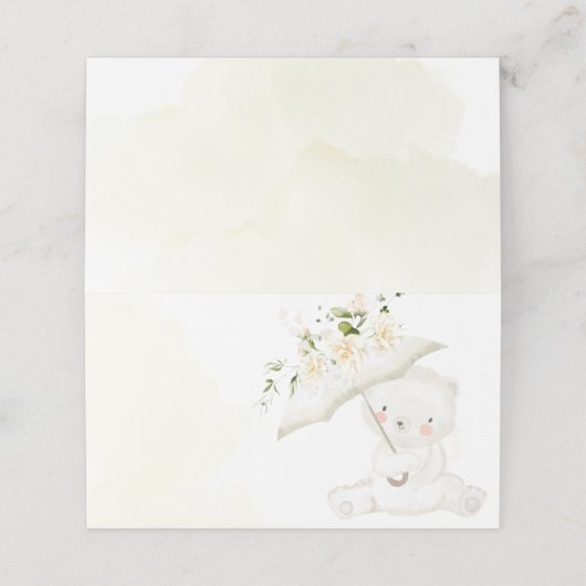 緑の熊男女兼用緑の赤ちゃんシャワー プレイスカード (外部開封)