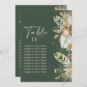 緑の熱帯エレガントな結婚式のテーブルのシーティングプラン (正面/裏面)