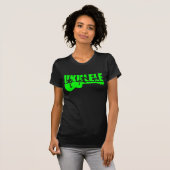 緑の熱帯ハワイのukeのウクレレのデザイン tシャツ (正面フル)