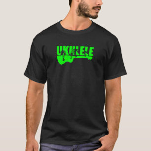 緑の熱帯ハワイのukeのウクレレのデザイン tシャツ