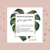 緑の熱帯モンステラ結婚リーフのおもしろい事実 スタンダードカクテルナプキン