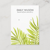緑の熱帯ヤシ動物群イヤリングスタッドディスプレイバス 名刺 (正面)