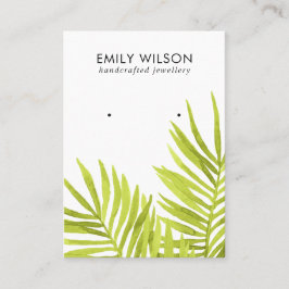 緑の熱帯ヤシ動物群イヤリングスタッドディスプレイバス 名刺