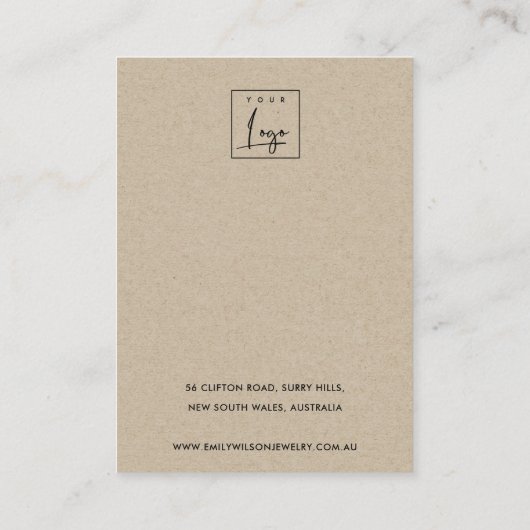 緑の熱帯ヤシ動物群イヤリングスタッドディスプレイバス 名刺 (裏面)