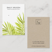 緑の熱帯ヤシ動物群イヤリングスタッドディスプレイバス 名刺 (正面/裏面)