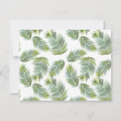 緑の熱帯ヤシ葉 サンキューカード (裏面)