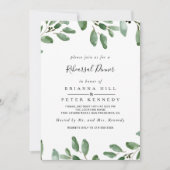 緑の熱帯ユーカリのリハーサルディナー 招待状 (正面)