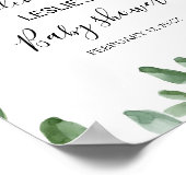 緑の熱帯ユーカリの赤ちゃんシャワーへようこそ ポスター (角)