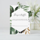 緑の熱帯幾何学的おむつラッフル エンクロージャーカード (スタンド正面)