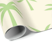 緑の熱帯性ヤシの木のパターン ラッピングペーパー (ロールコーナー)