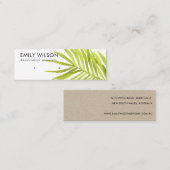 緑の熱帯性ヤシ動物耳輪スタッドディスプレイ スキニー名刺 (正面/裏面)