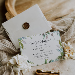 緑の熱帯書道モダンの駆け落ち 案内状