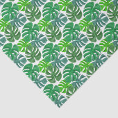 緑の熱帯植物性モンステラ離れパターン 薄葉紙 (詳細)