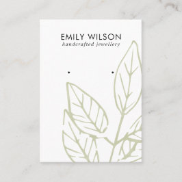 緑の熱帯植物相イヤリングスタッドディスプレイブ 名刺