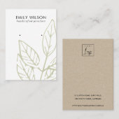 緑の熱帯植物相イヤリングスタッドディスプレイブ 名刺 (正面/裏面)