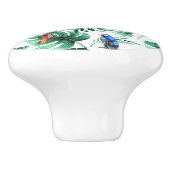 緑の熱帯葉のと鳥の夏の島 セラミックノブ (側面)