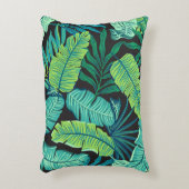 緑の熱帯葉のヴィンテージ：パターン。 アクセントクッション (正面(垂直))