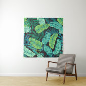 緑の熱帯葉のヴィンテージ：パターン。 タペストリー (インサイチュ)