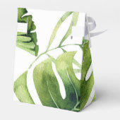 緑の熱帯葉国の白のエレガントな結婚式の好意 フェイバーボックス (裏面サイド)