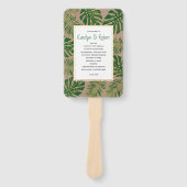 緑の熱帯葉国の素朴な結婚式 ハンドファン (正面)