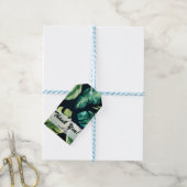 緑の熱帯葉国産ブラックエレガントな結婚祝い ギフトタグ (より糸付き)