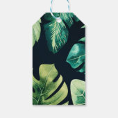 緑の熱帯葉国産ブラックエレガントな結婚祝い ギフトタグ (裏面)