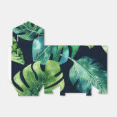 緑の熱帯葉国産ブラックエレガントな結婚祝い フェイバーボックス (折り畳みなし)