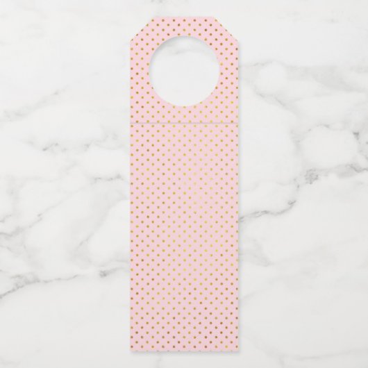 緑の熱帯葉水玉模様のピンク結婚ズ ボトルネックタグ (裏面)