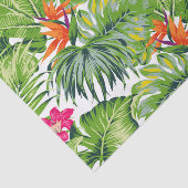 緑の熱帯葉産の花ピンク 薄葉紙 (詳細)