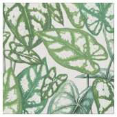 緑の熱帯葉産型 ファブリック (クローズアップ)