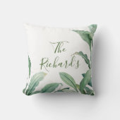 緑の熱帯葉産物名 クッション (正面)