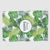 緑の熱帯葉産物名 ゴルフタオル (横)