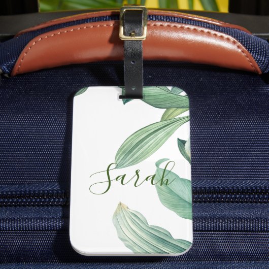 緑の熱帯葉産物名 ラゲッジタグ (正面インサイチュ2)