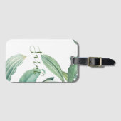 緑の熱帯葉産物名 ラゲッジタグ (正面横)