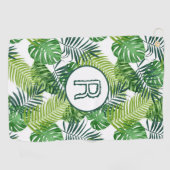 緑の熱帯葉産物R ゴルフタオル (横)