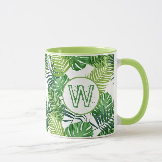 緑の熱帯葉産W マグカップ (右)