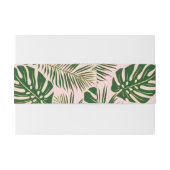 緑の熱帯葉金ゴールドのアウトライン結婚ピンク 招待状ベリーバンド (裏面例)