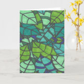 緑の熱帯葉 カード (黄色い花)