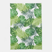 緑の熱帯葉 キッチンタオル (縦)