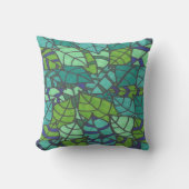 緑の熱帯葉 クッション (正面)
